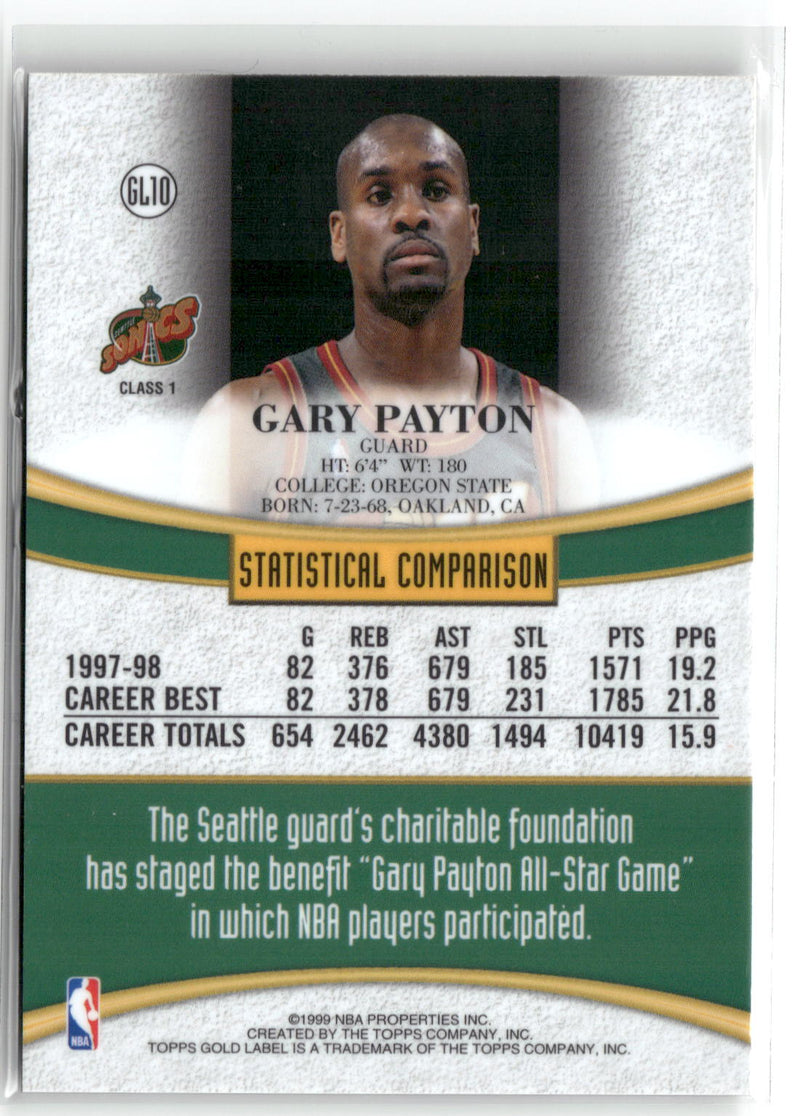 1998-99 Topps #GL10 Gary Payton Topps Gold Label-2