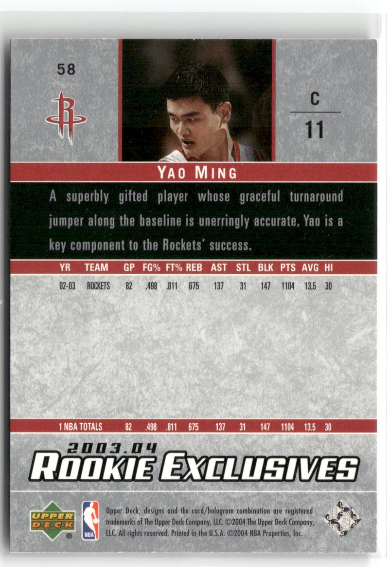 2003-04 Upper Deck Rookie Exclusives #58 Yao Ming-2