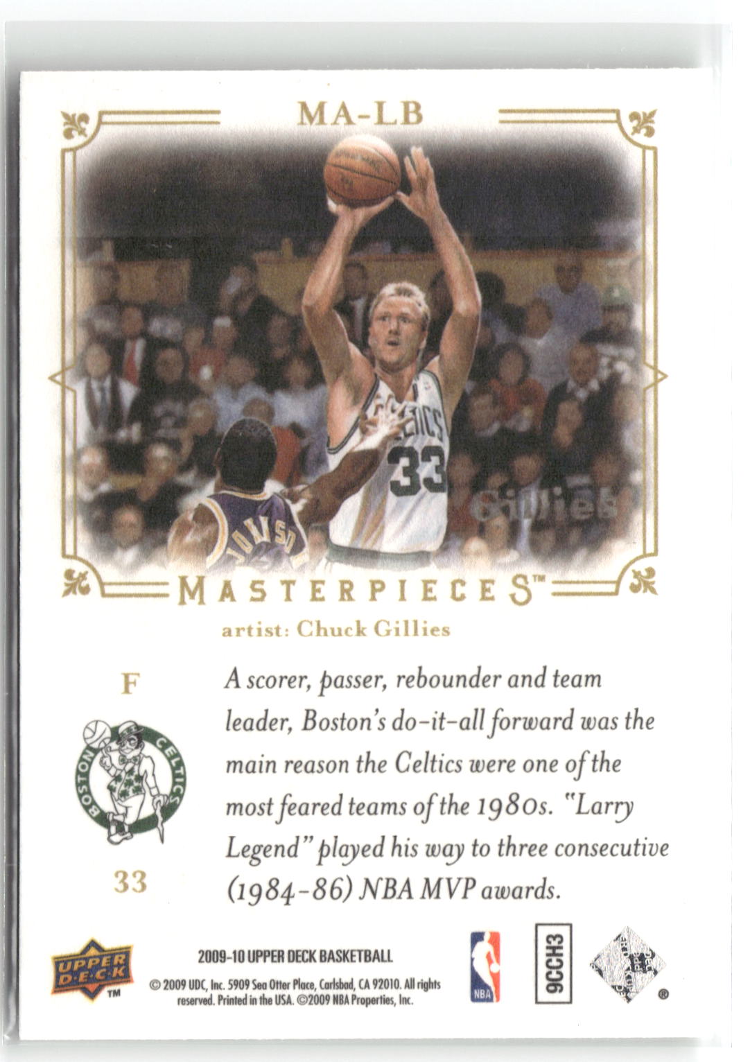 2009-10 Upper Deck #MA-LB Larry Bird Masterpieces-2