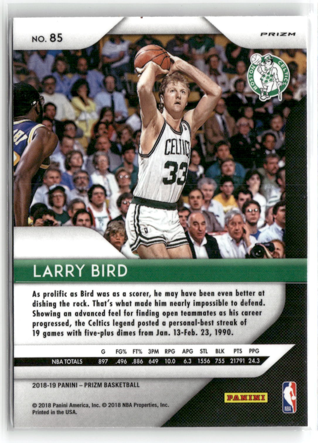 2018-19 Panini Prizm #85 Larry Bird Prizms Red White and Blue-2