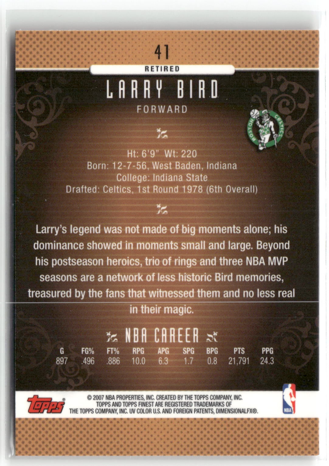 2006-07 Finest #41 Larry Bird-2