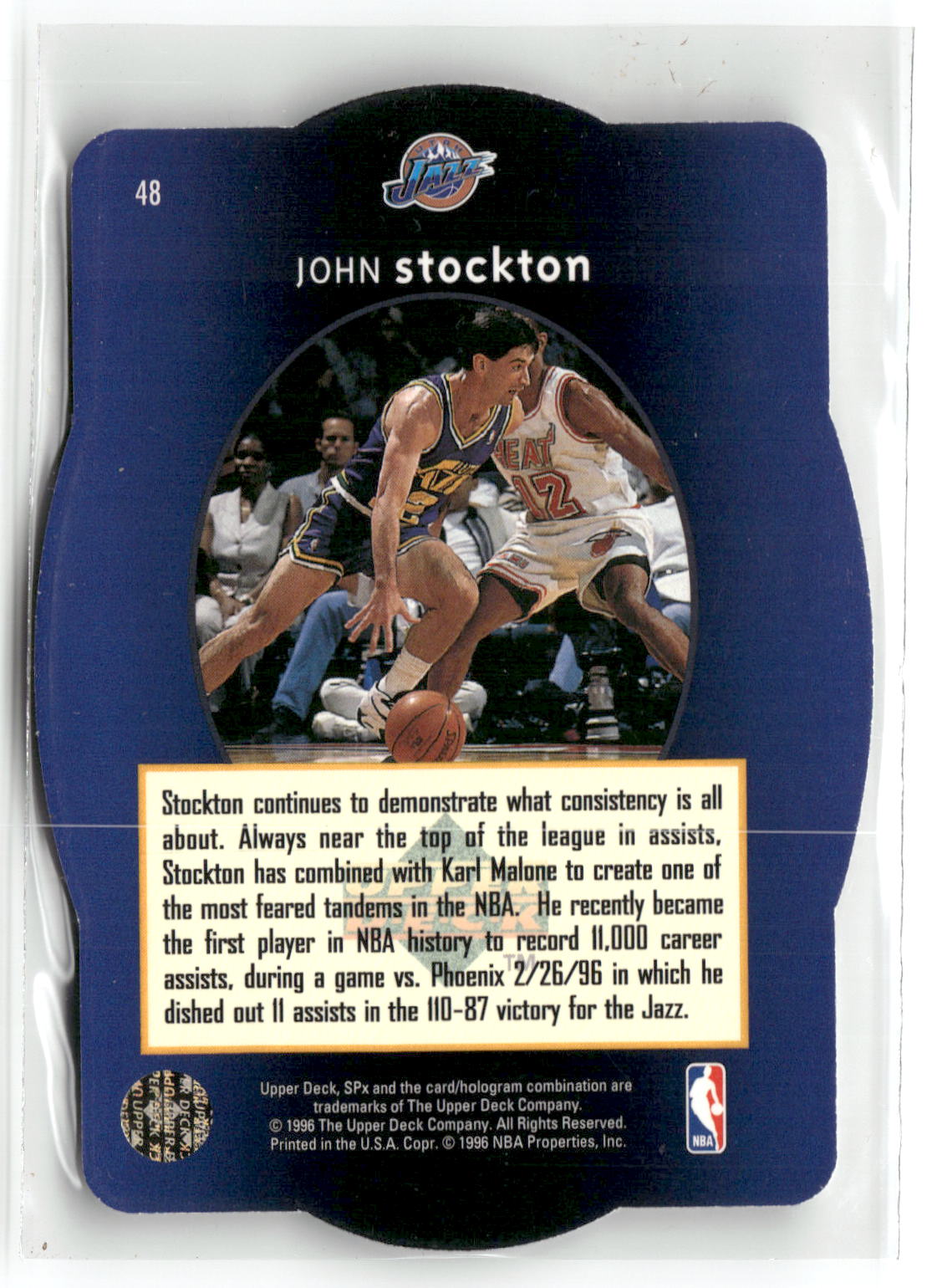 1996 SPx #48 John Stockton-2