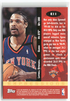 2000-01 Bowman's Best #E11 Latrell Sprewell Expressions-2