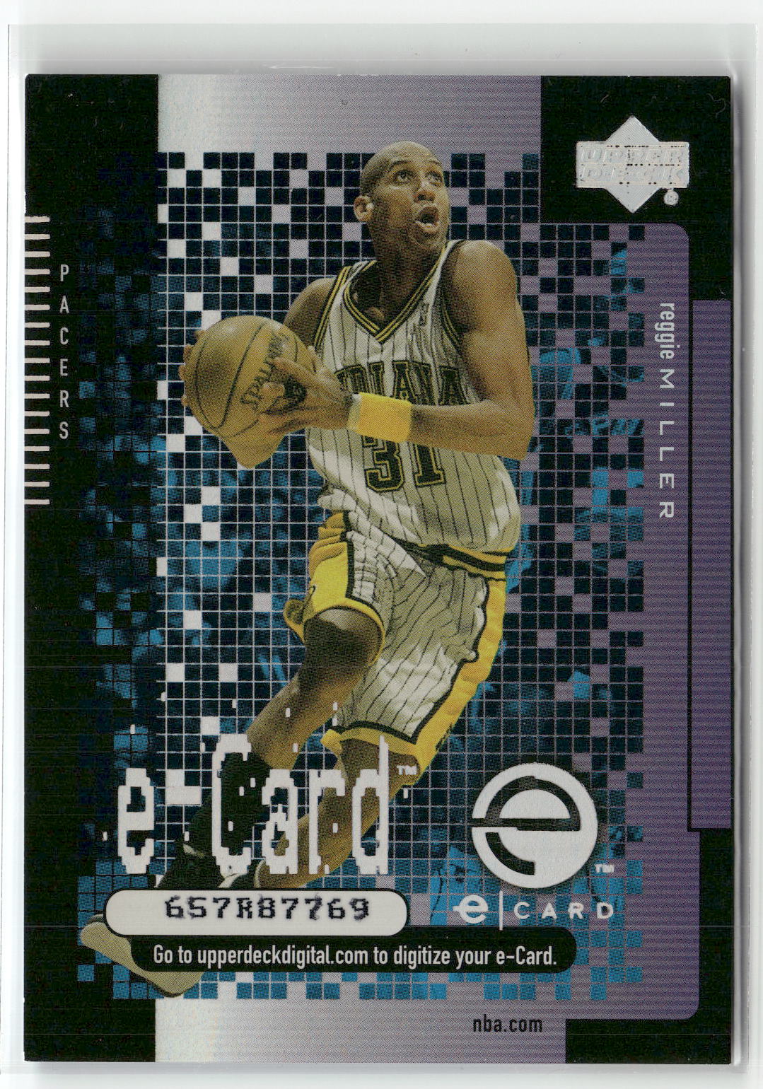 2000-01 Upper Deck #EC5 Reggie Miller e-Cards (Series One)