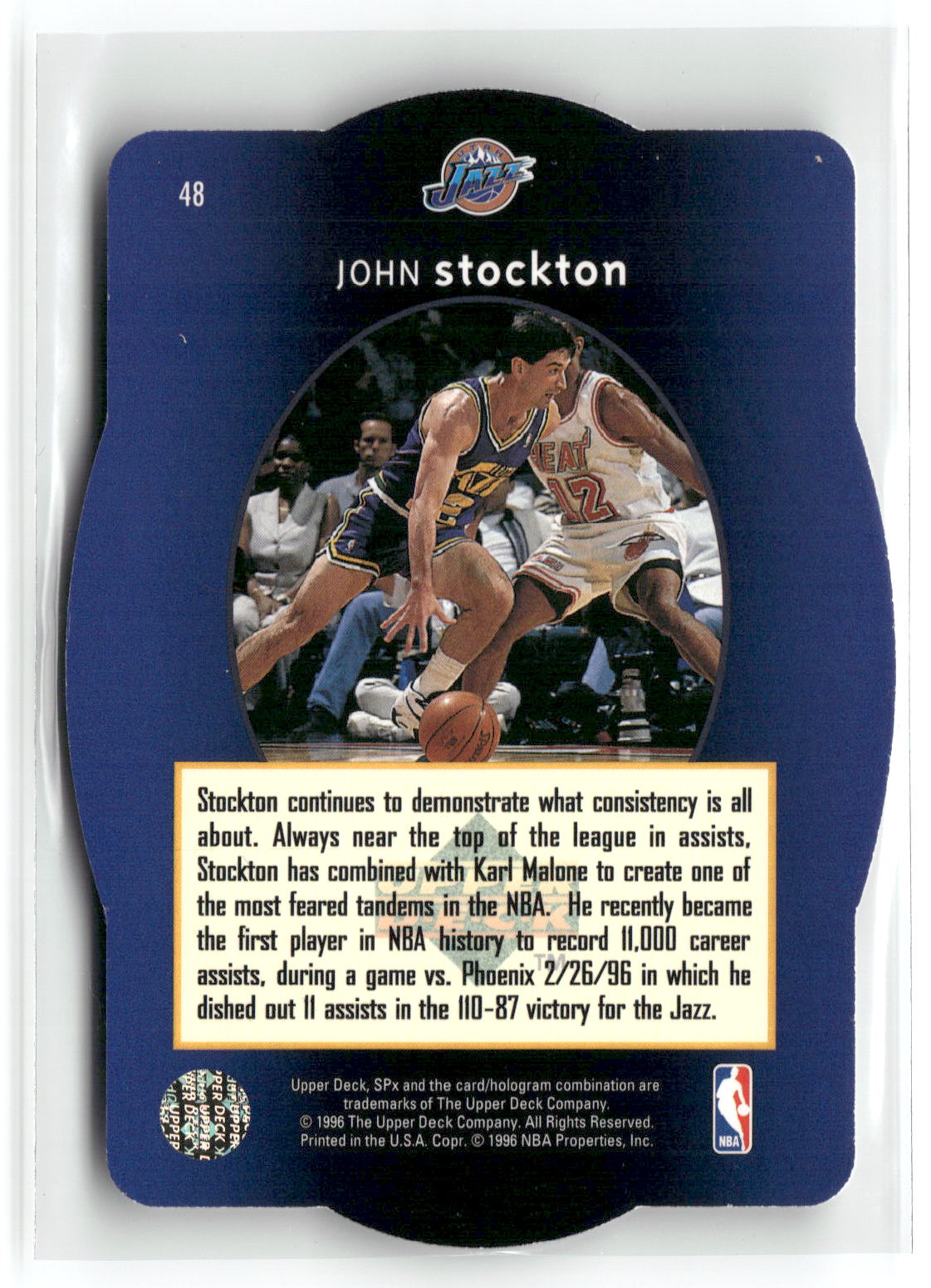 1996 SPx #48 John Stockton-2