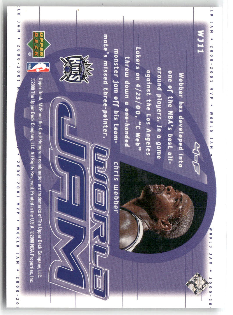 2000-01 Upper Deck MVP #WJ11 Chris Webber World Jam-2