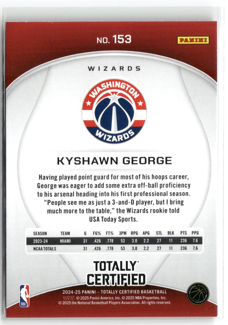 2024-25 Panini Totally Certified #153 Kyshawn George-2