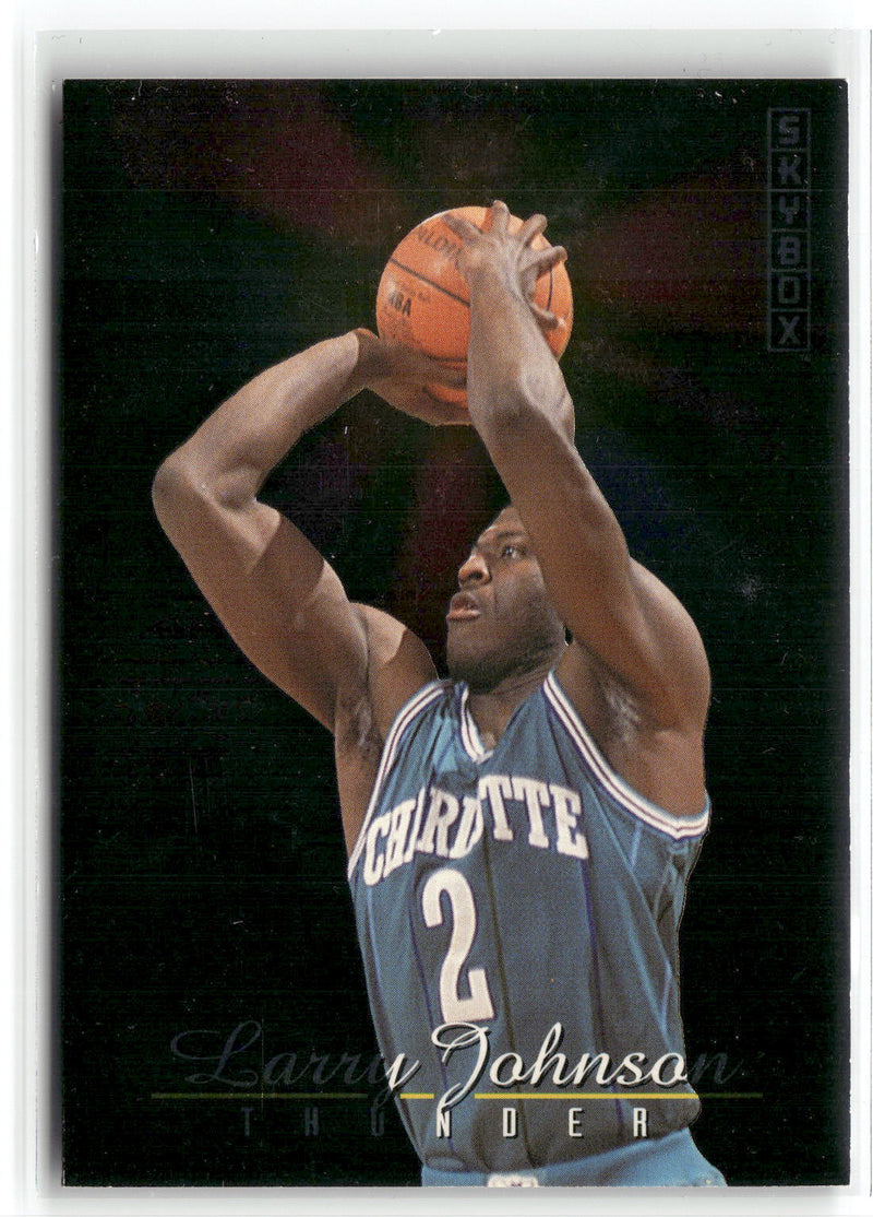 1992-93 SkyBox #TL5 Larry Johnson / Tyrone Bogues Thunder and Lightning-1