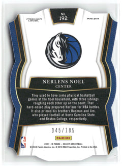 2017-18 Panini Select #192 Nerlens Noel Light Blue Prizms Die Cut #/185-2