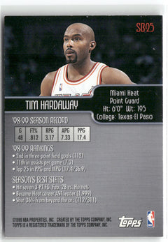 1999-00 Topps #SB25 Tim Hardaway Season's Best-2