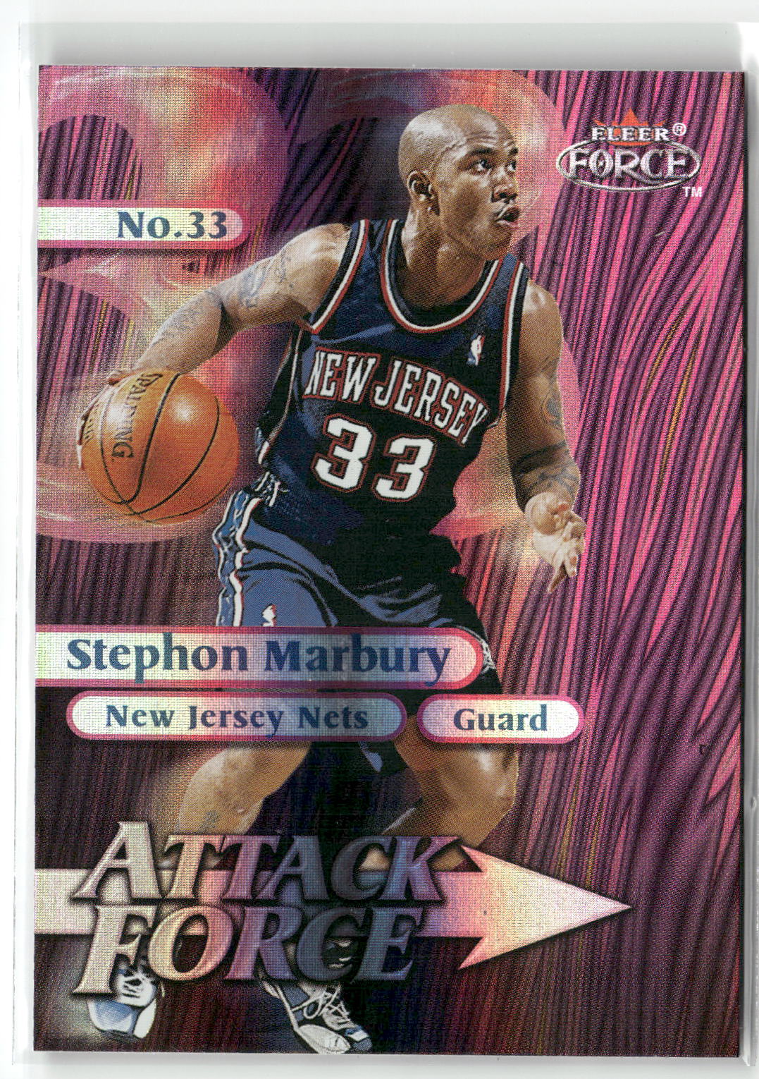 1999-00 Fleer Force #3A Stephon Marbury Attack Force Forcefield