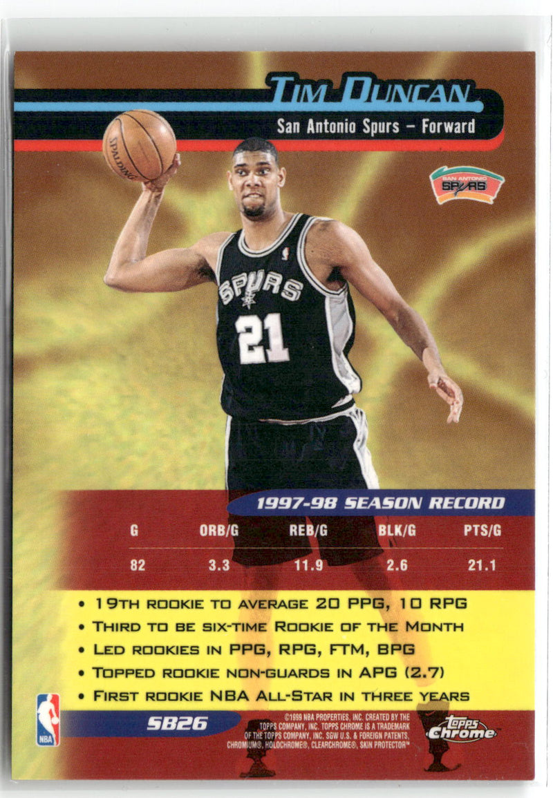 1998-99 Topps Chrome #SB26 Tim Duncan Season's Best-2