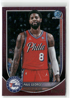 2025-26 Bowman #BCV-154 Paul George Chrome Burgundy Mojo Refractors #/275-1