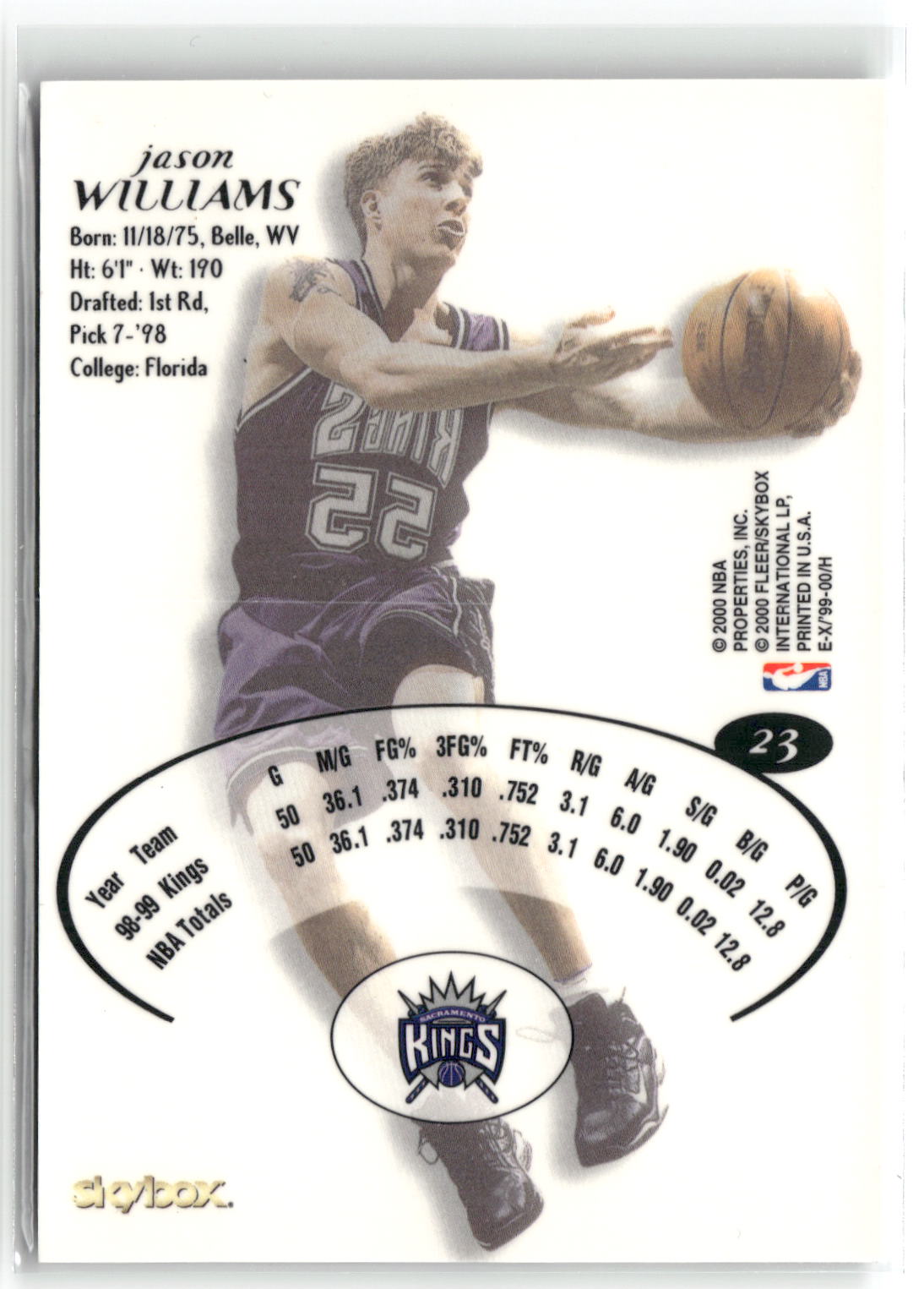 1999-00 E-X #23 Jason Williams-2