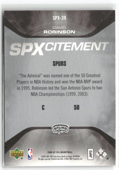 2006-07 SPx #SPX-39 David Robinson SPXcitement #/2999-2