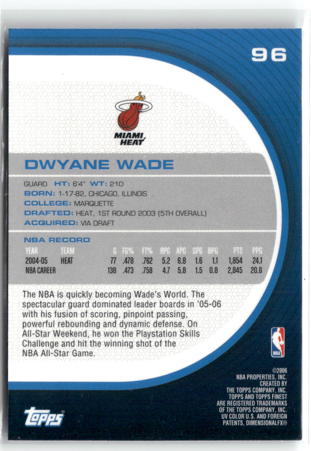 2005-06 Finest #96 Dwyane Wade-2
