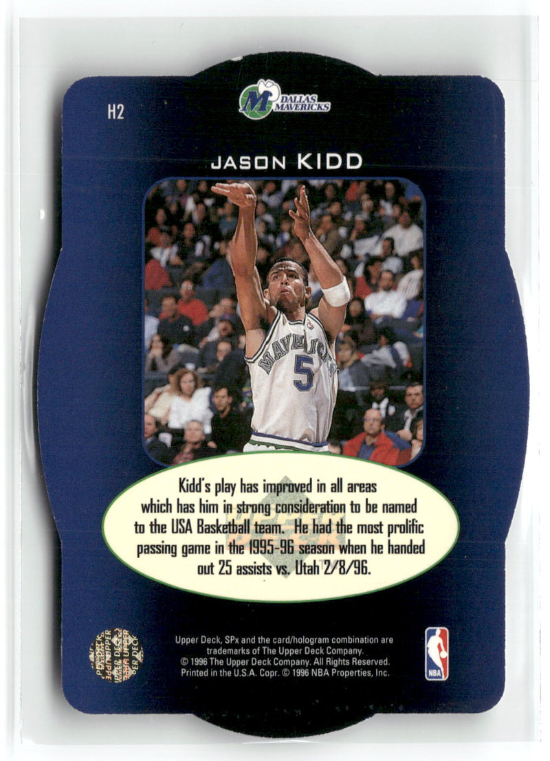 1996 SPx #H2 Jason Kidd Holoview Heroes-2