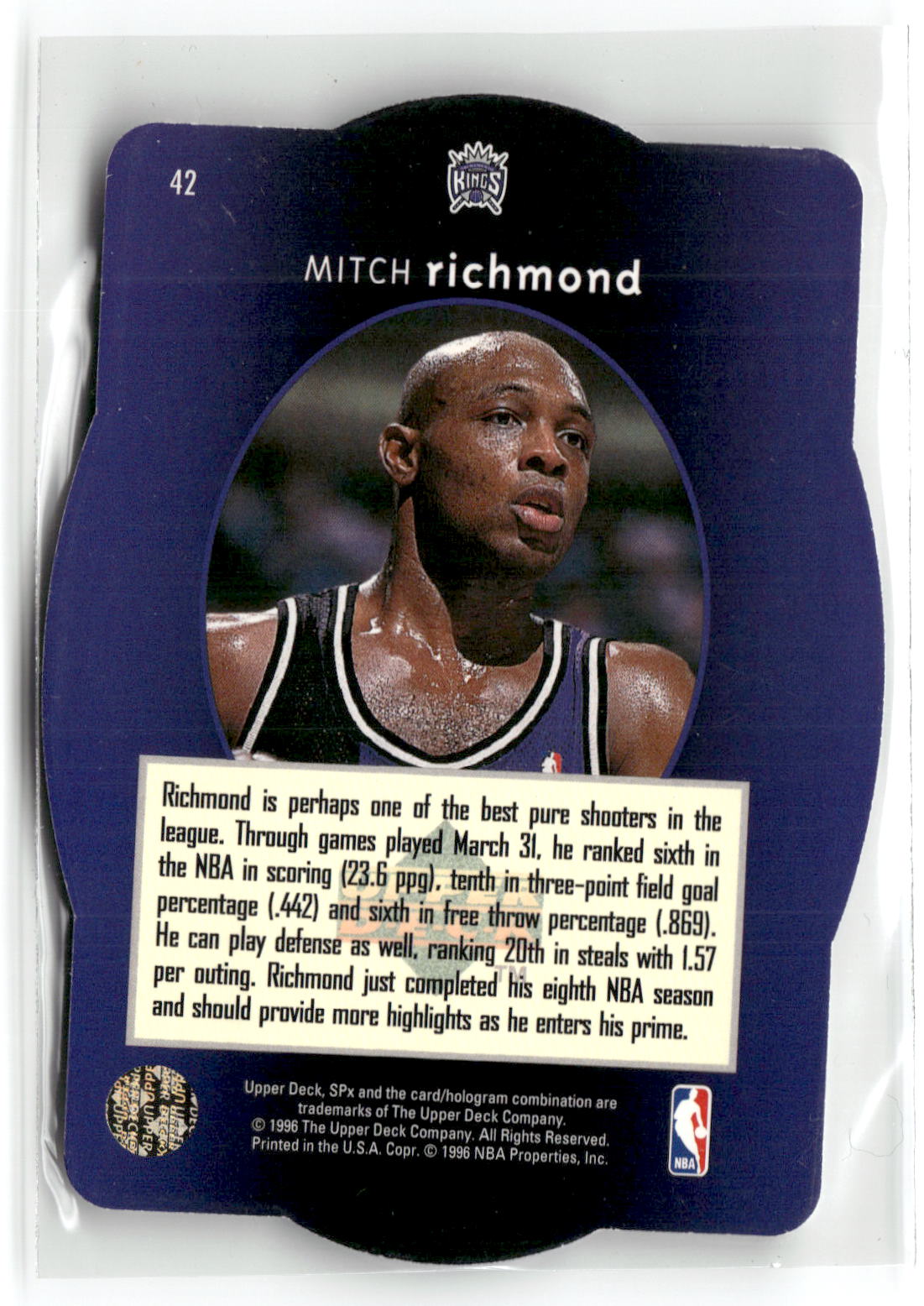 1996 SPx #42 Mitch Richmond-2