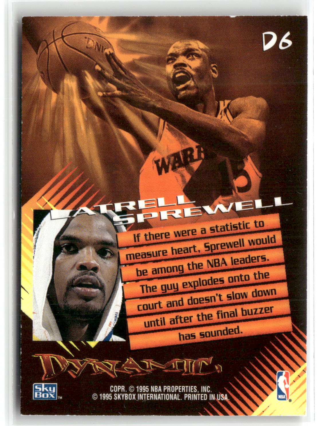 1995-96 SkyBox Premium #D6 Latrell Sprewell Dynamic-2