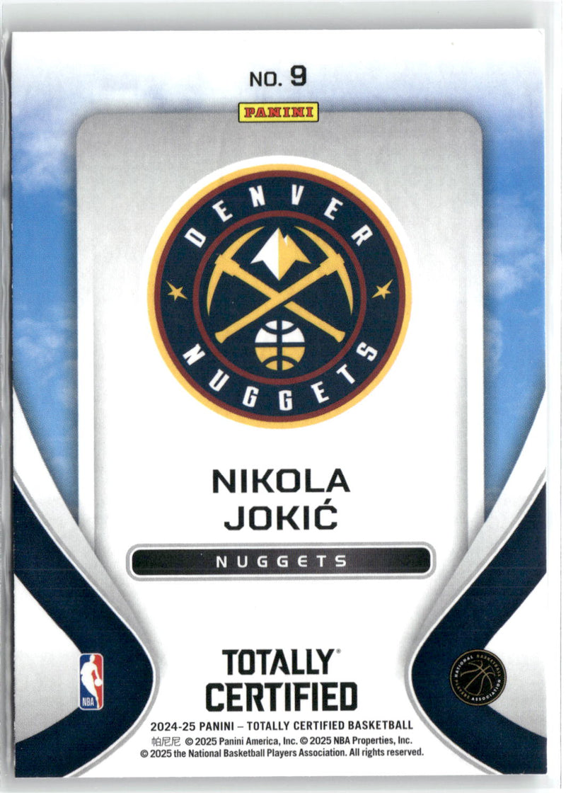 2024-25 Panini Totally Certified #9 Nikola Jokic Franchise Foundations-2