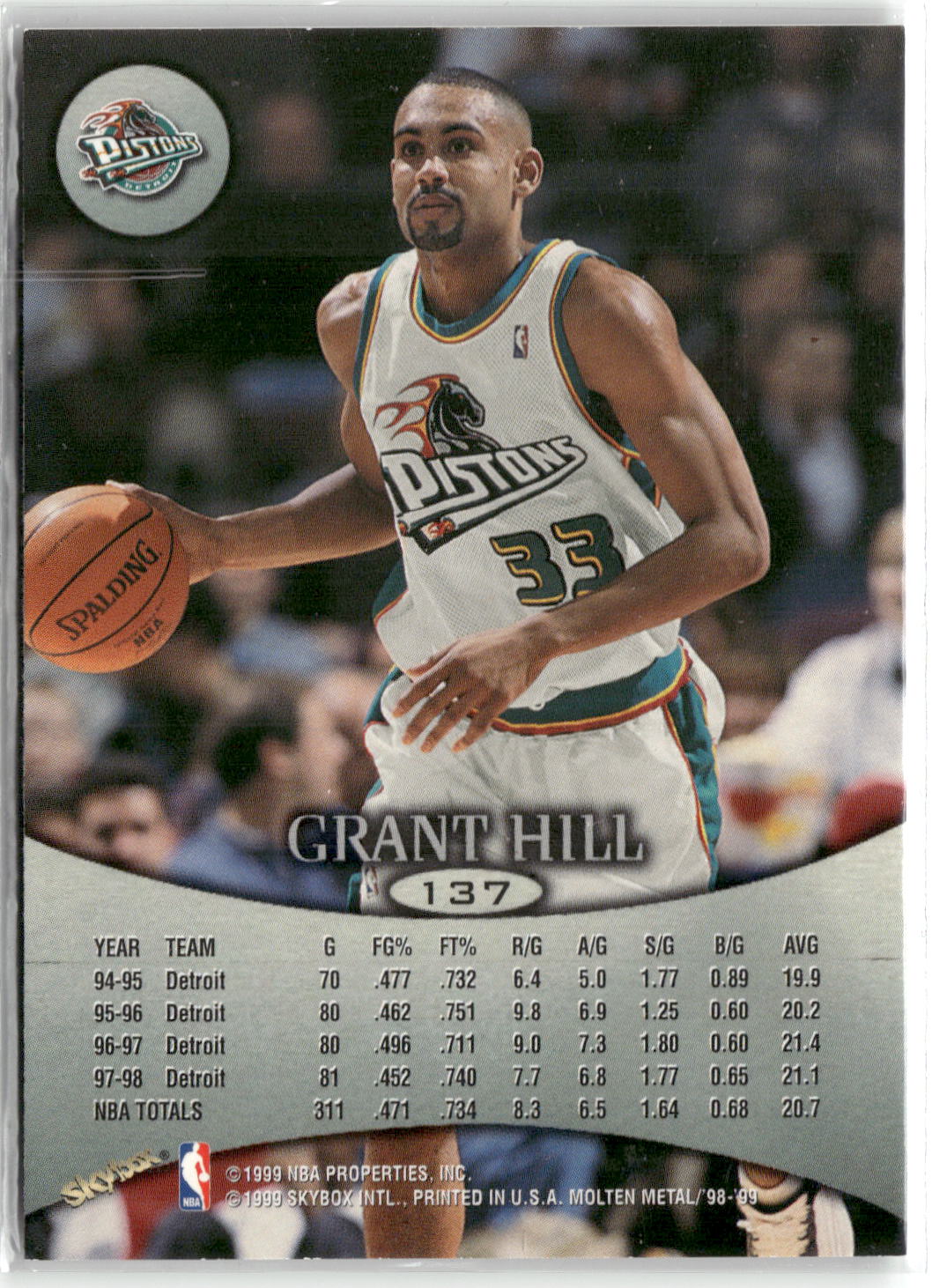 1998-99 SkyBox Molten Metal #137 Grant Hill-2