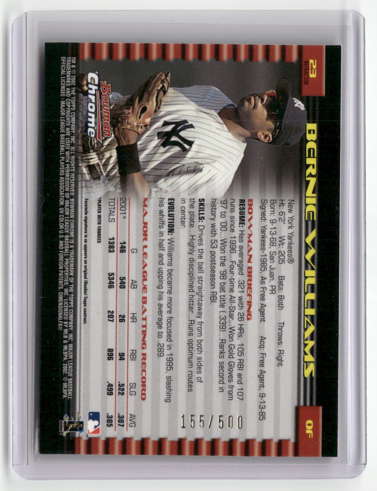 2002 Bowman #23 Bernie Williams-2