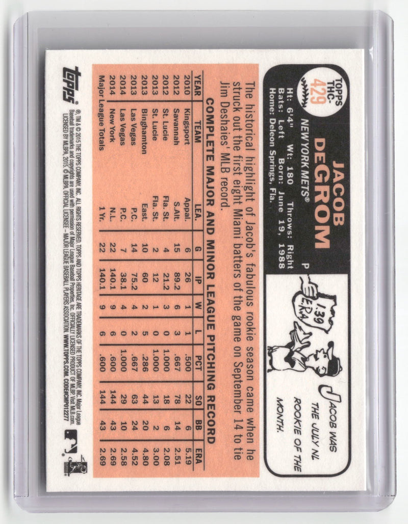 2015 Topps Heritage #THC-429 Jacob deGrom Chrome Retail Foil-2