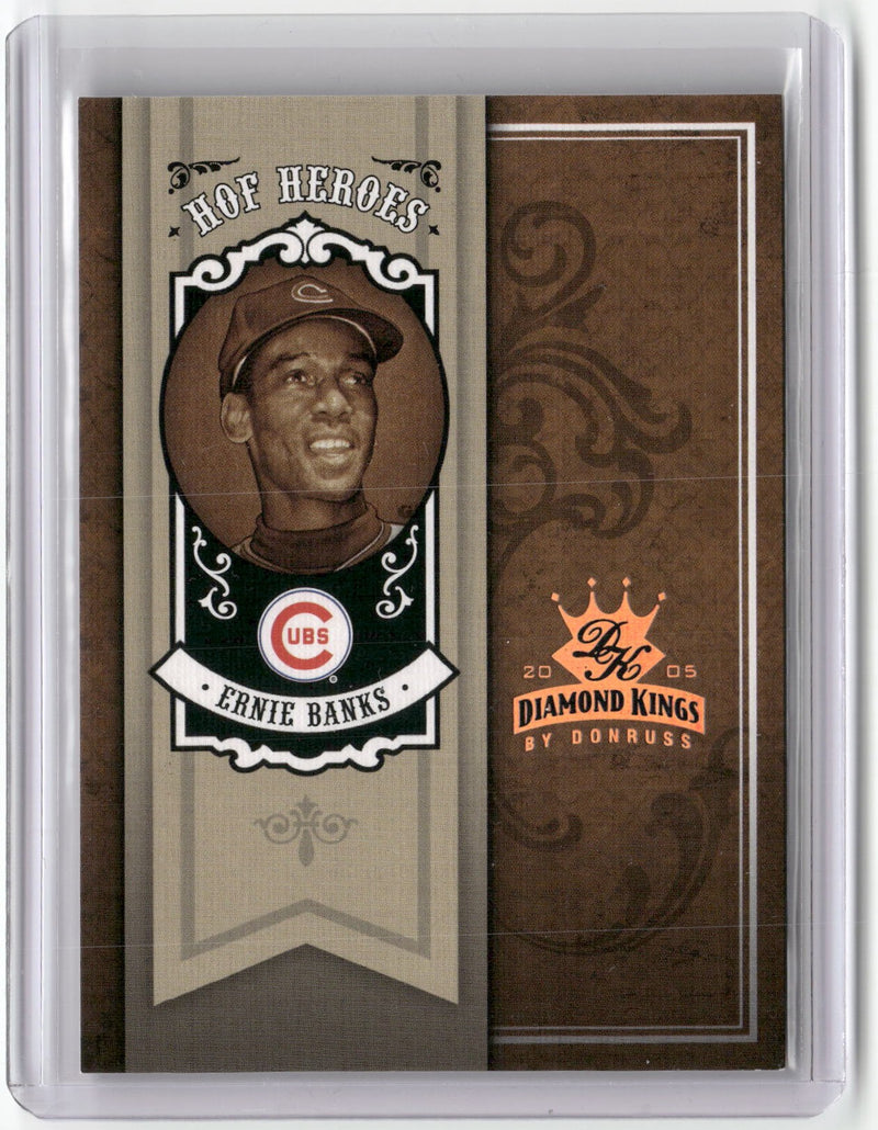 2005 Donruss Diamond Kings #HH-81 Ernie Banks HOF Heroes Bronze #/50-1