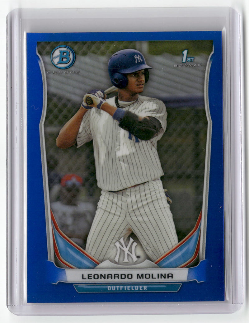 2014 Bowman #BCP20 Leonardo Molina Chrome Prospects Blue Refractors #/250-1