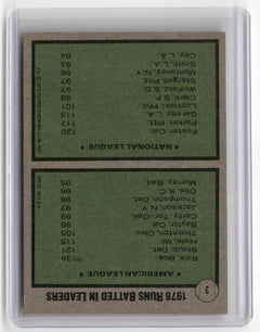 1979 Topps #3 1978 RBI Leaders (Jim Rice / George Foster)-2