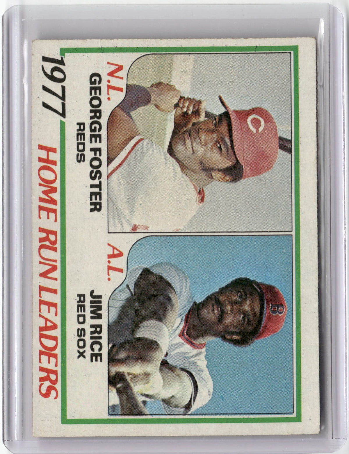 1978 Topps #202 1977 Home Run Leaders (George Foster / Jim Rice)