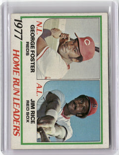 1978 Topps #202 1977 Home Run Leaders (George Foster / Jim Rice)-1