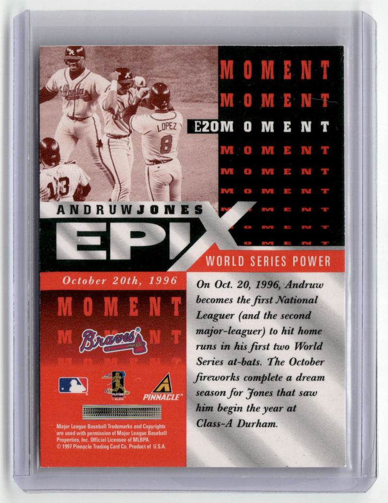 1998 Score #E20 Andruw Jones Epix Orange-2