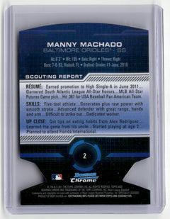 2011 Bowman Chrome #2 Manny Machado Futures-2