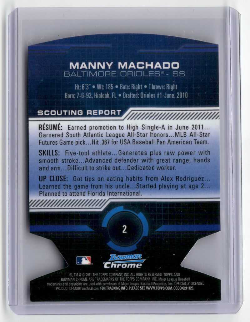 2011 Bowman Chrome #2 Manny Machado Futures-2