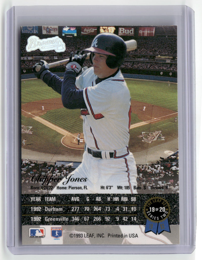 1993 Leaf #19 Chipper Jones Gold Leaf Rookies-2