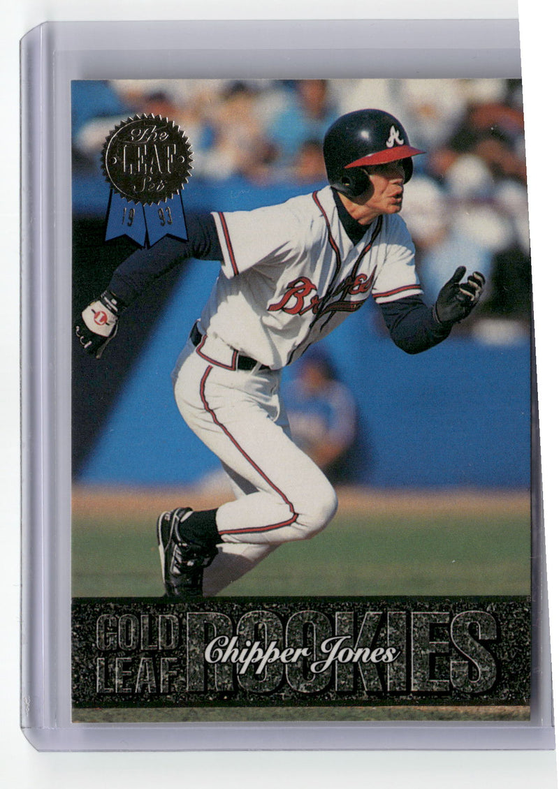 1993 Leaf #19 Chipper Jones Gold Leaf Rookies-1