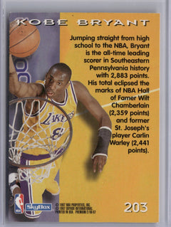 1996-97 SkyBox Premium #203 Kobe Bryant (VG Condition)-2