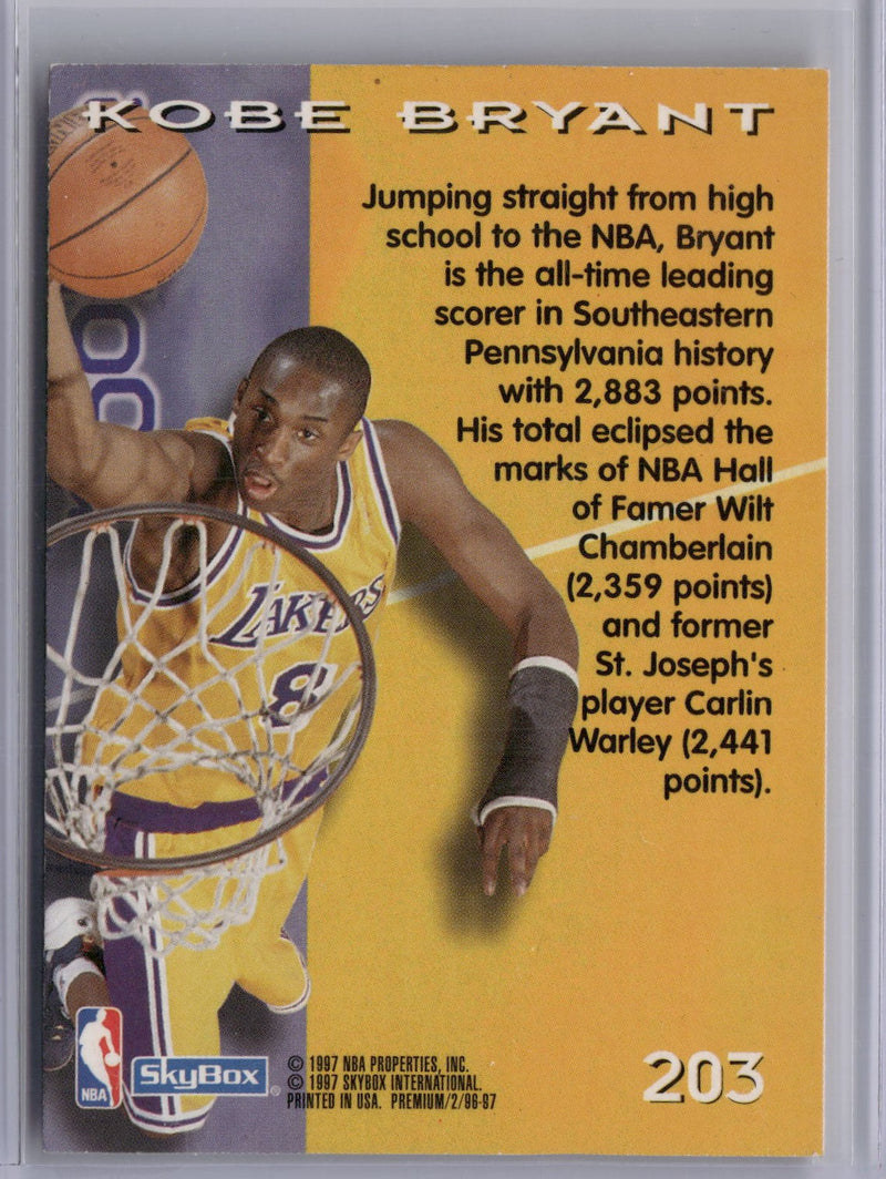 1996-97 SkyBox Premium #203 Kobe Bryant (VG Condition)-2