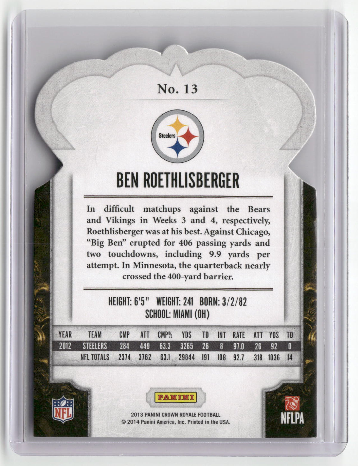 2013 Panini Crown Royale #13 Ben Roethlisberger-2