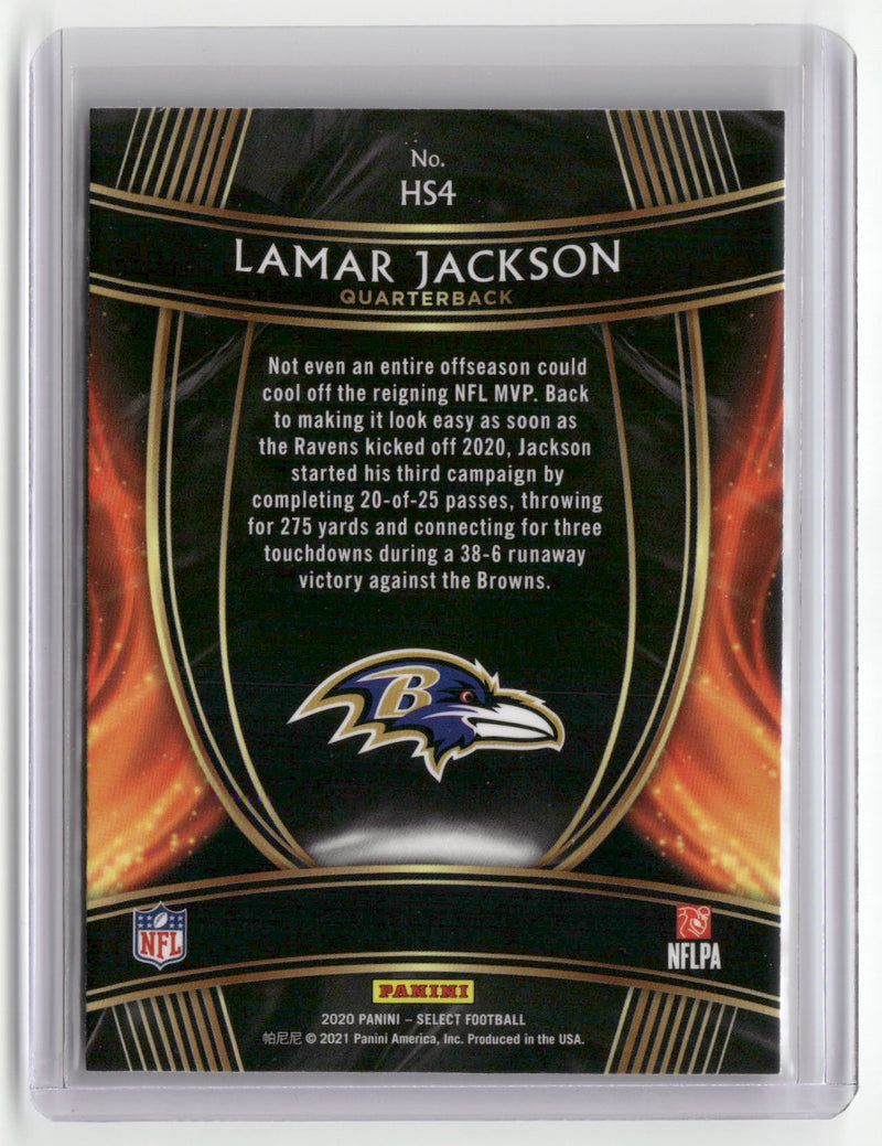 2020 Panini Select #HS4 Lamar Jackson Hot Stars-2