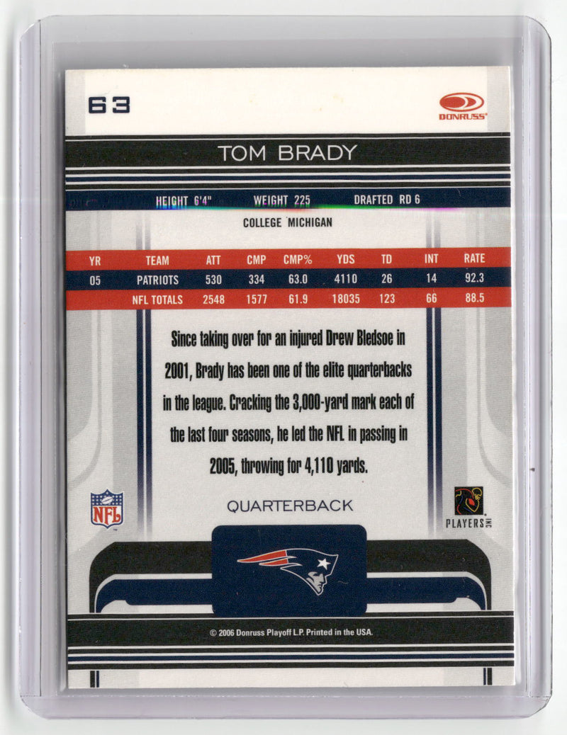 2006 Donruss Gridiron Gear #63 Tom Brady-2