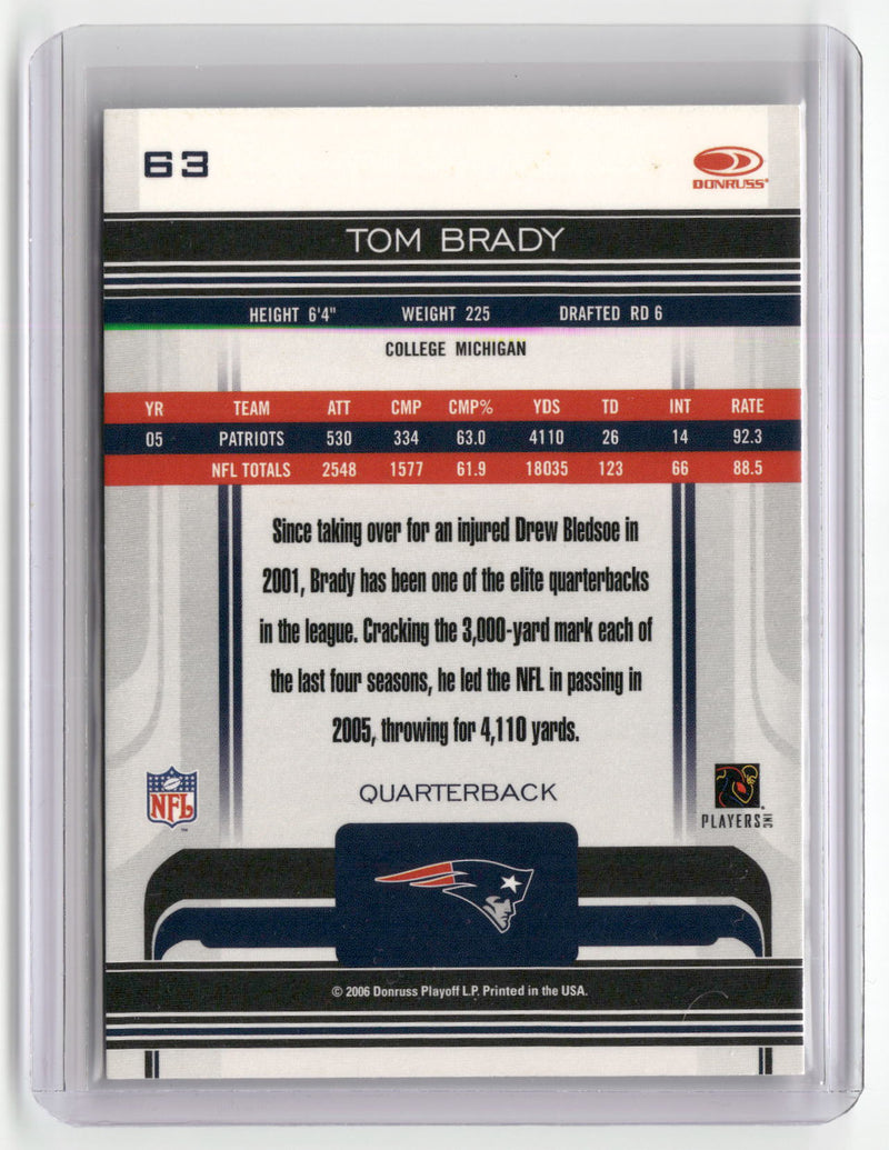 2006 Donruss Gridiron Gear #63 Tom Brady-2