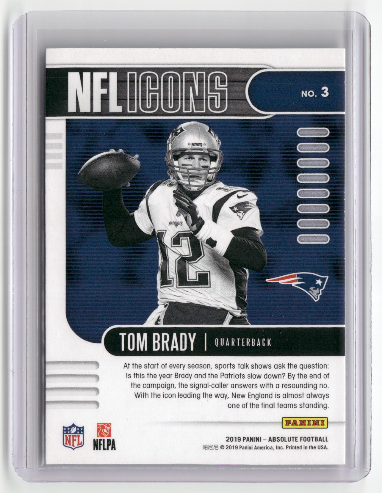 2019 Panini Absolute #3 Tom Brady NFL Icons-2