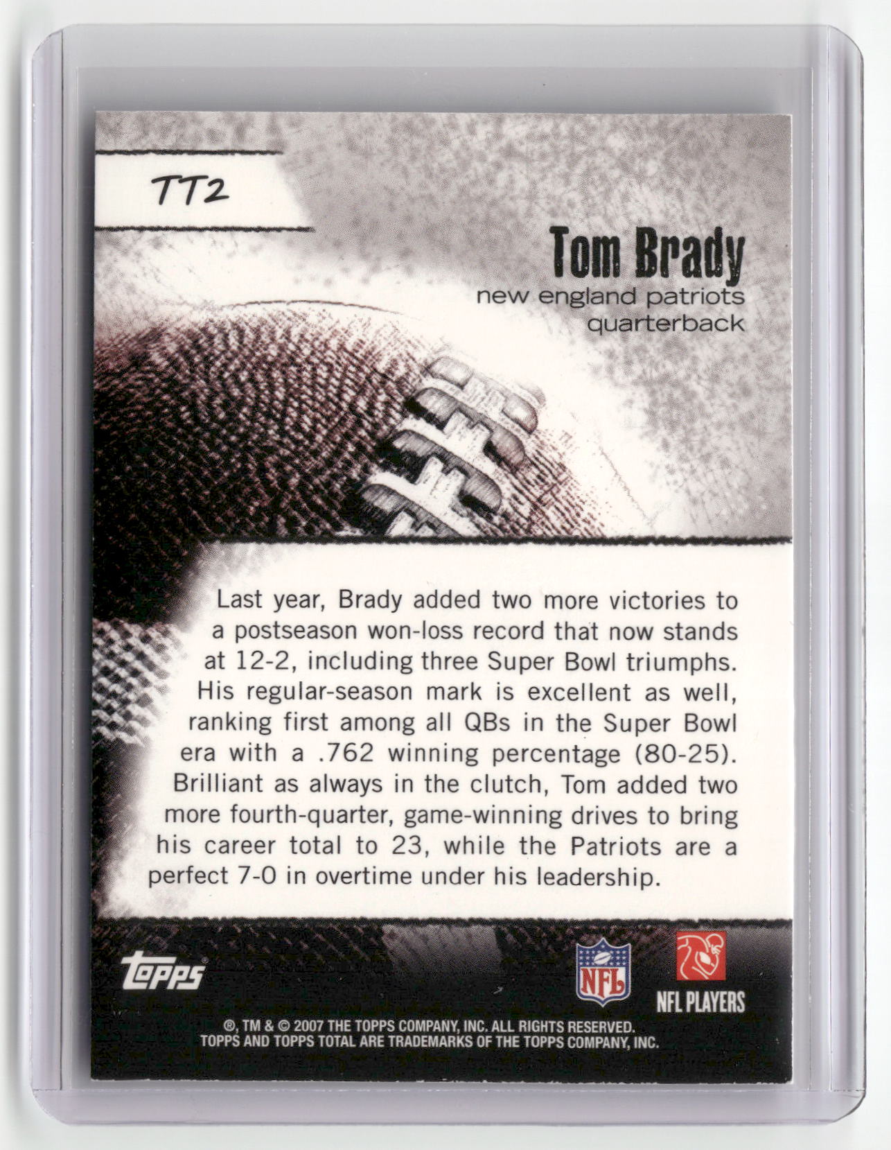 2007 Topps Total #TT2 Tom Brady Total Topps-2