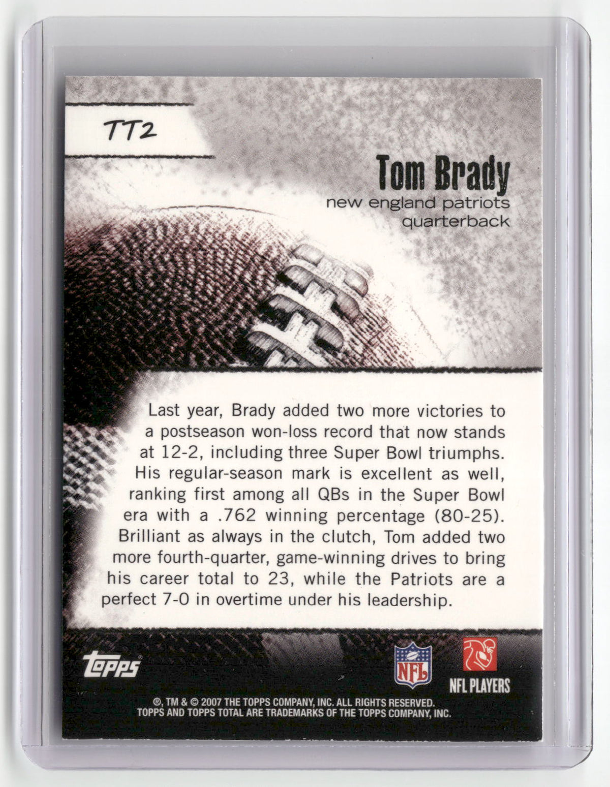 2007 Topps Total #TT2 Tom Brady Total Topps-2