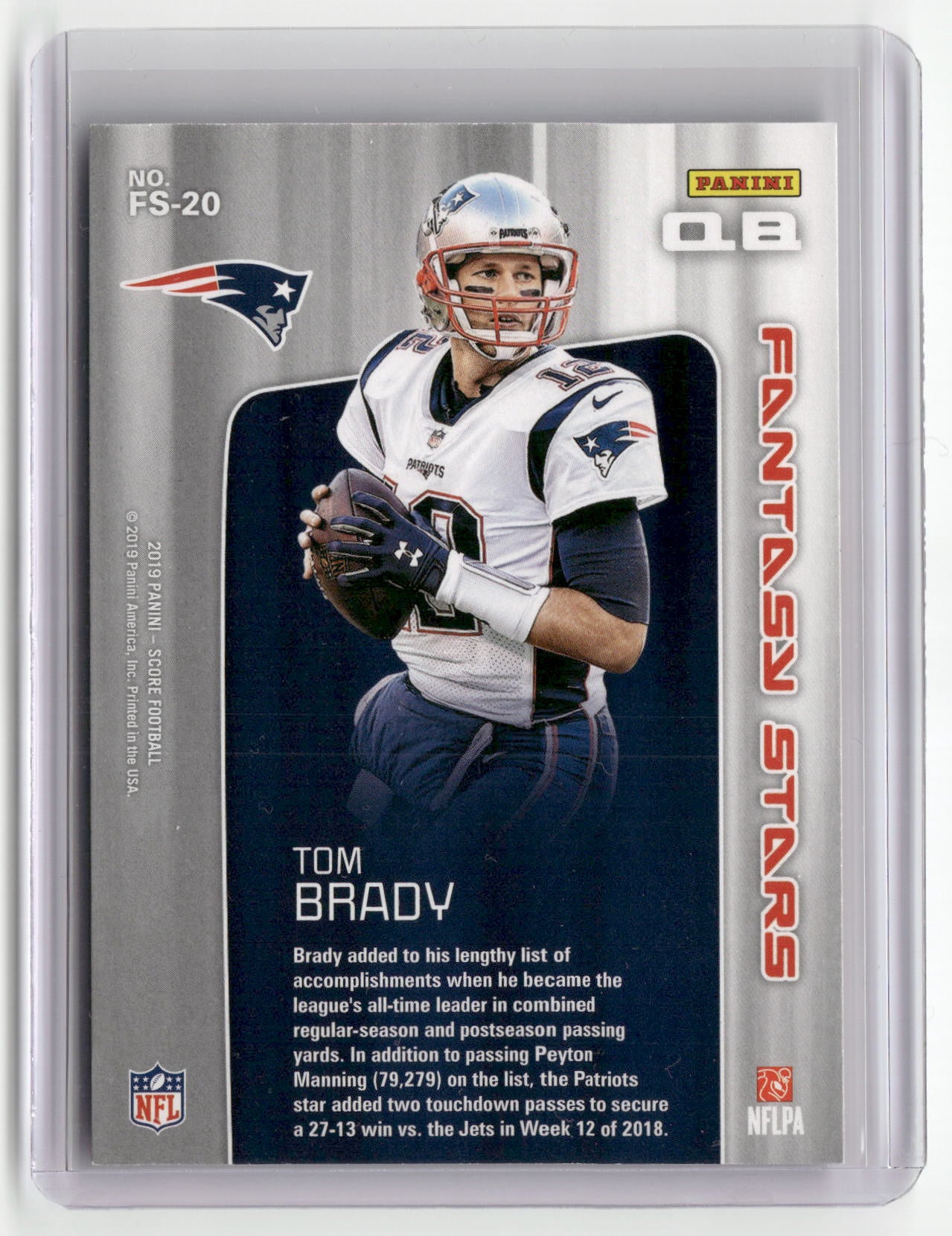 2019 Score #FS-20 Tom Brady Fantasy Stars Red-2