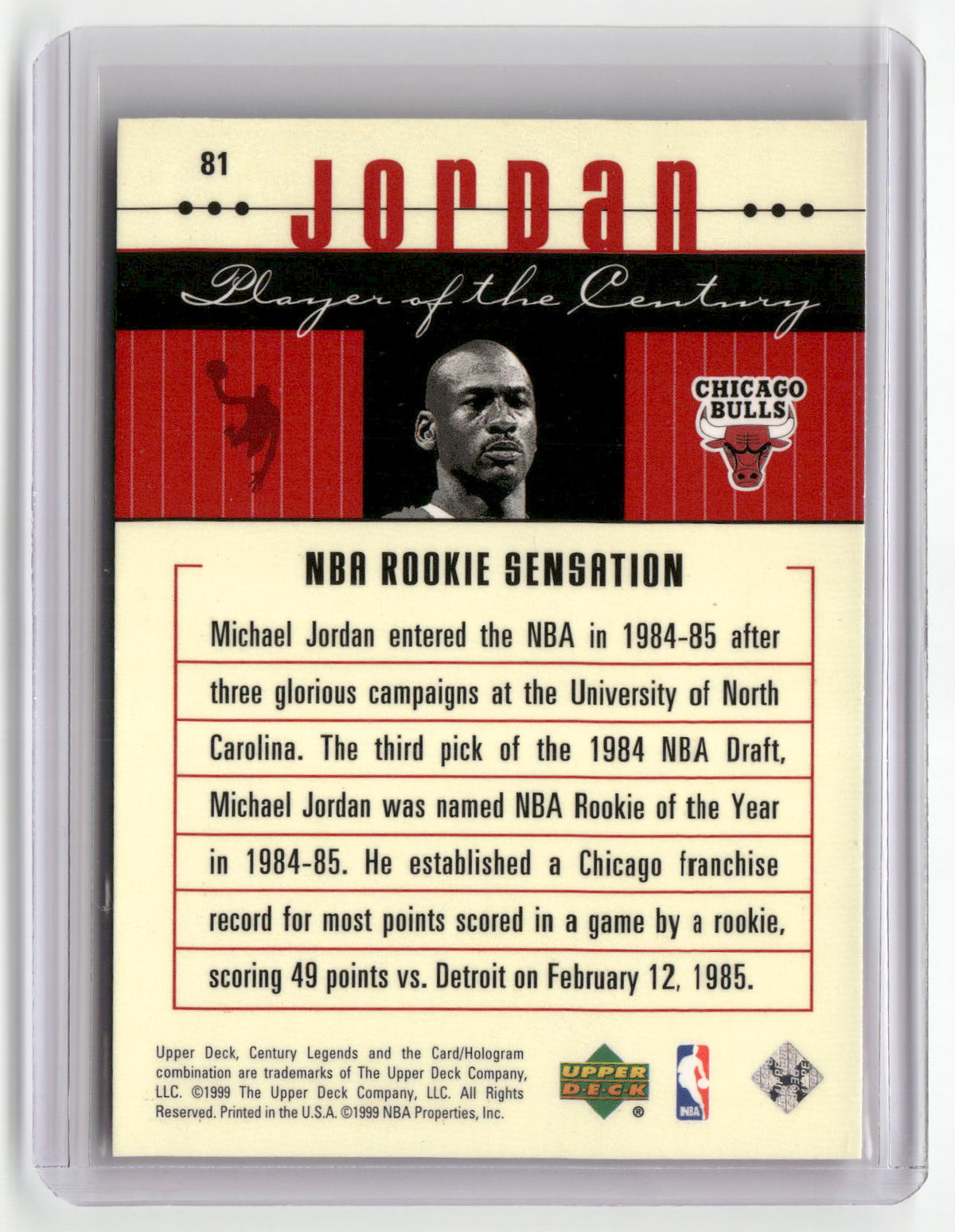 1998-99 Upper Deck Century Legends #81 Michael Jordan-2