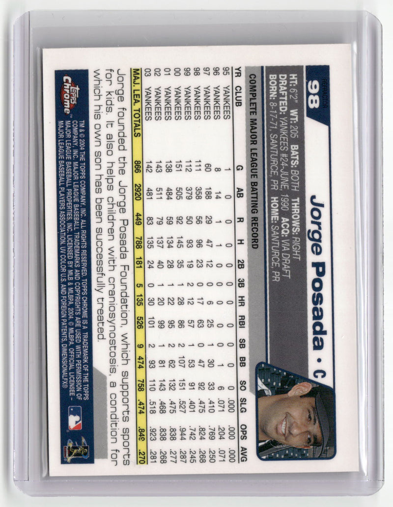 2004 Topps Chrome #98 Jorge Posada Refractors-2