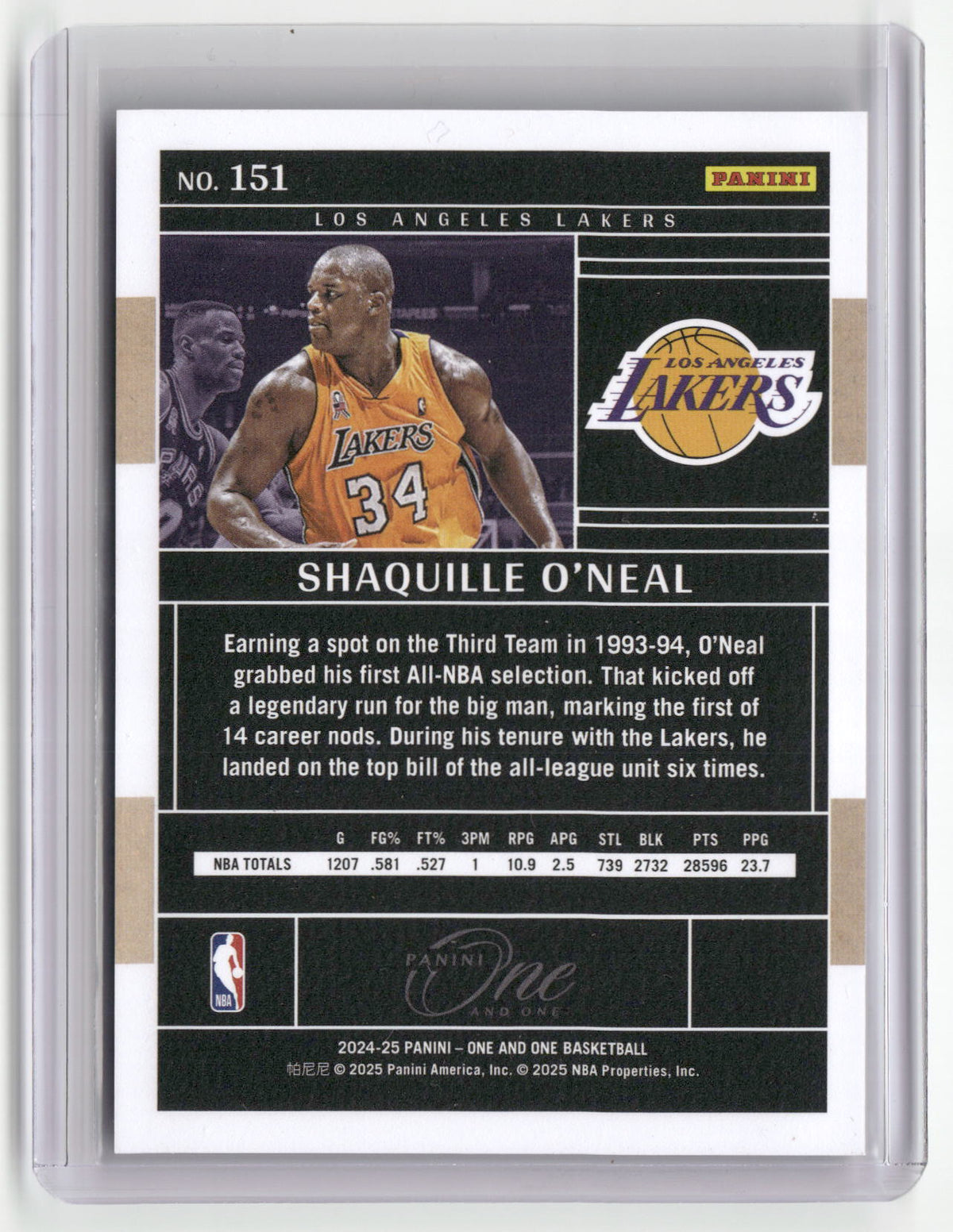 2024-25 Panini One and One #151 Shaquille O'Neal #/75-2